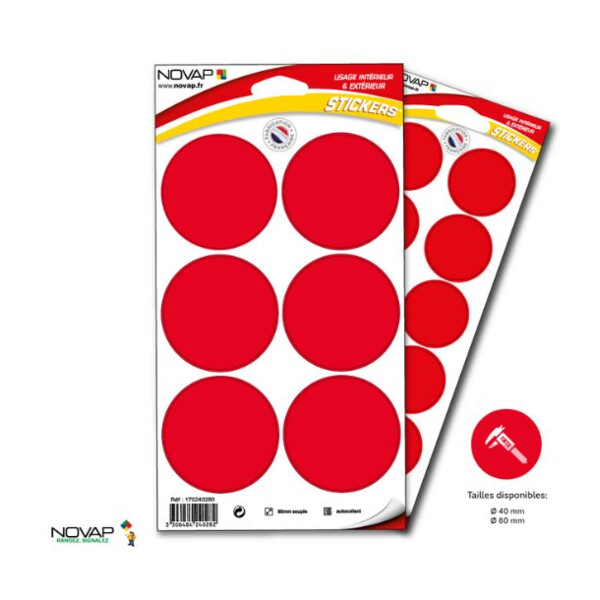 Planche 6 ronds rouges - accès pompier