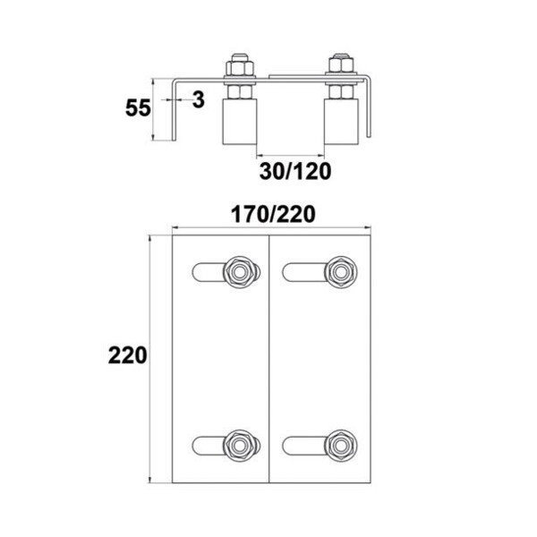 Plaque de guidage double reglage