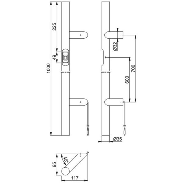 Poignée battante simple  fingerscan design rond