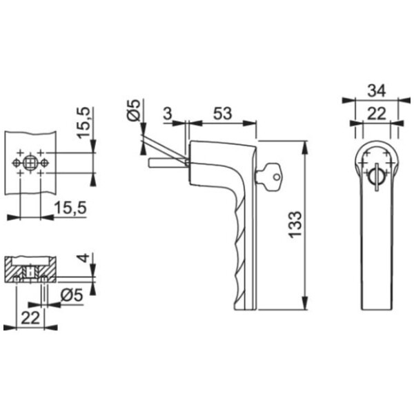 Poignée de fenêtre hamburg  kompakt à clé