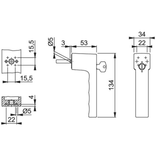 Poignée de fenêtre toulon  kompakt à clé