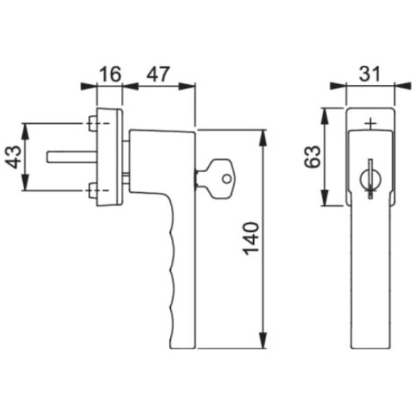 Poignée de fenêtre toulon  secuforte à clé
