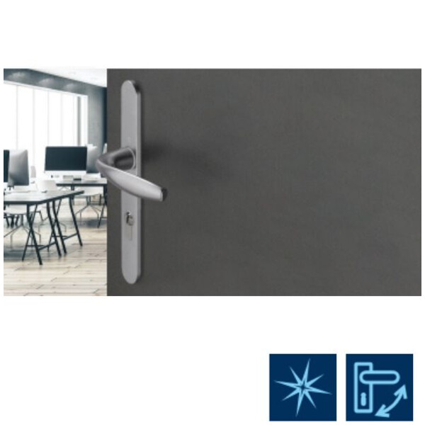 POIGNÉE DE PORTE ÉTROITE NEW-YORK SAILLIE NORMALE (Ambiance) Poignée de porte étroite new-york saillie normale