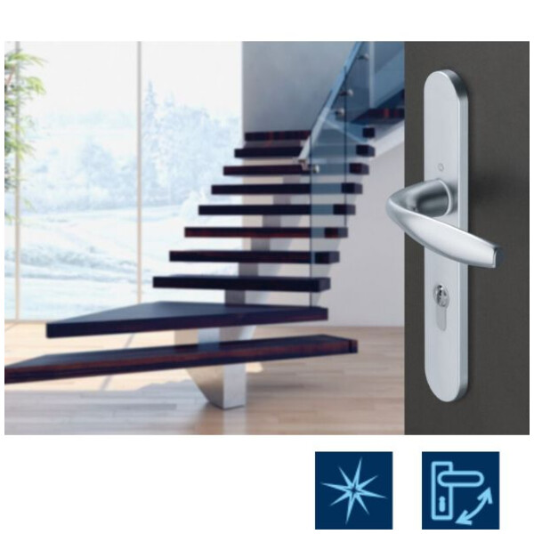 Poignée de porte large new-york entraxe 195 mm