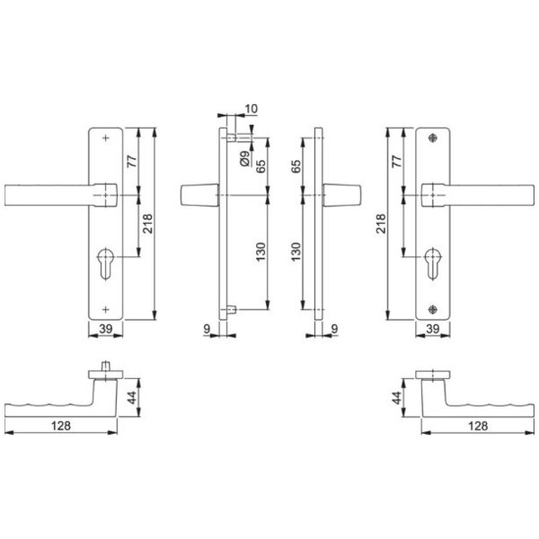 Poignée de porte large  toulon entraxe 195 mm