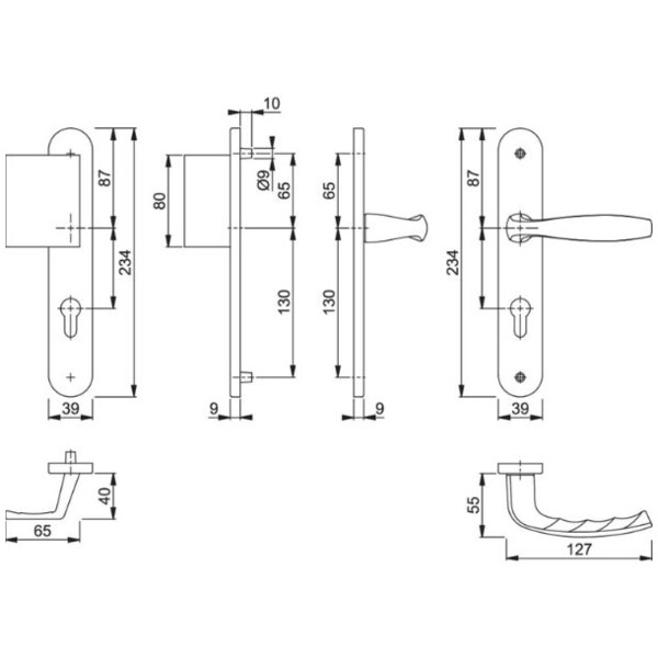 Poignée de porte palière  large new-york