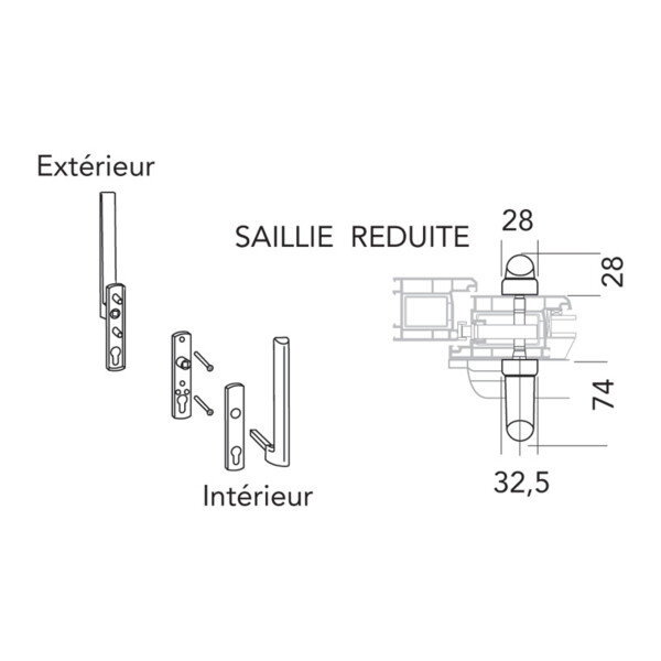 Poignée extérieure sr portal