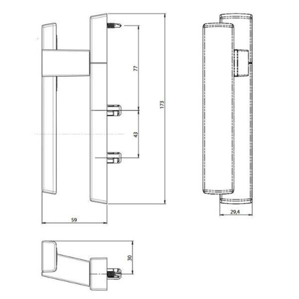 Poignée fixe sabba déportée 7485