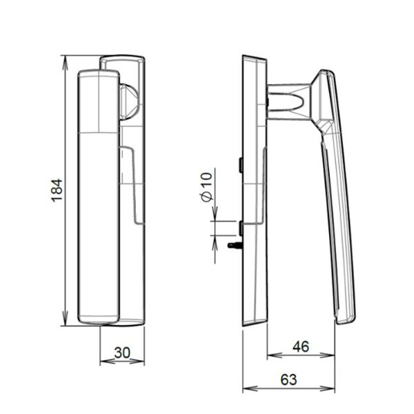 Poignée fixe sarena déportée 8527