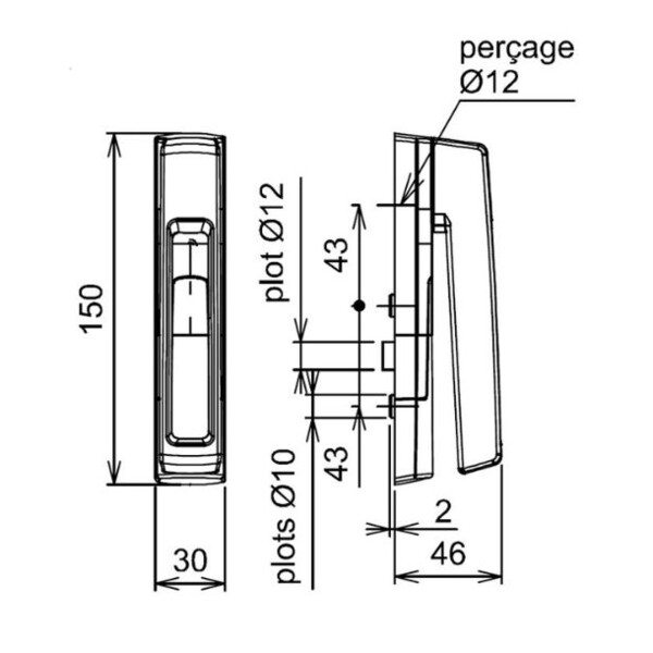 Poignée sarena mini aero 7063
