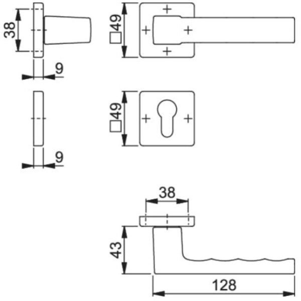 Poignée sur rosace toulon