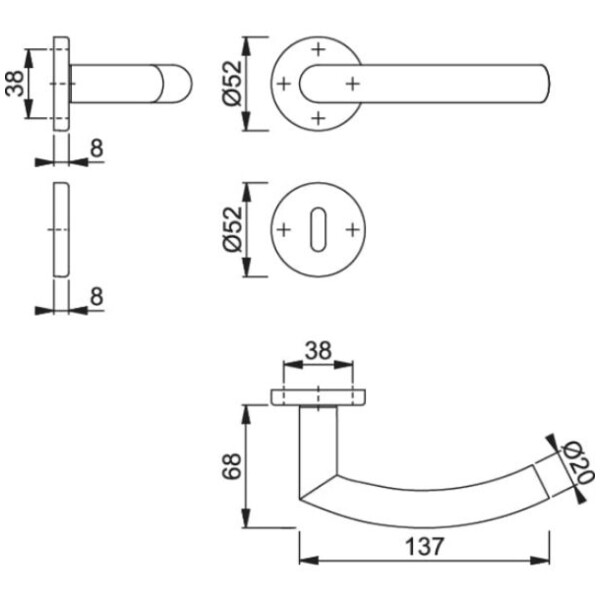 Poignée sur rosace trondheim