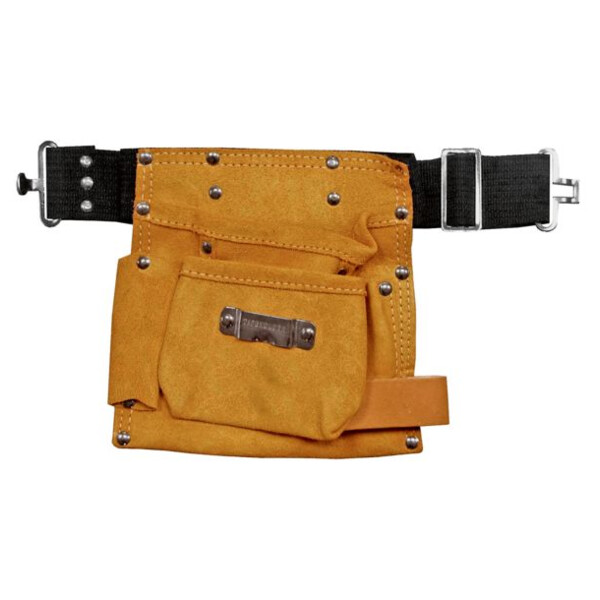 PORTE OUTILS CUIR 5 POCHES (Présentation) Porte outils cuir 5 poches