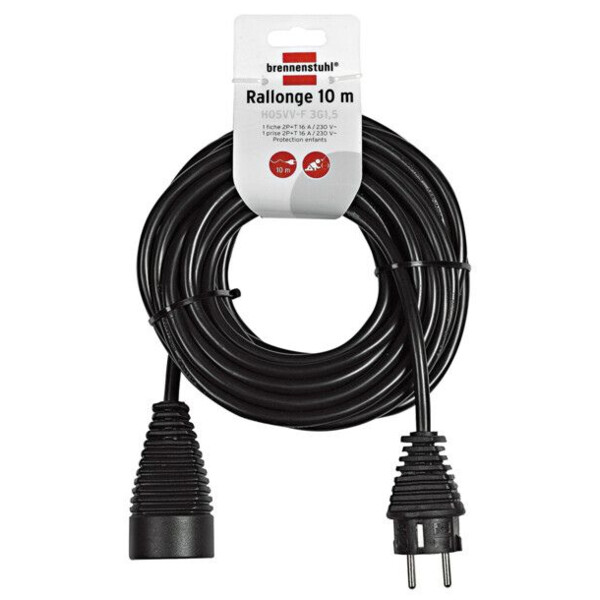 Rallonge noire h05vv-f 3g1,5