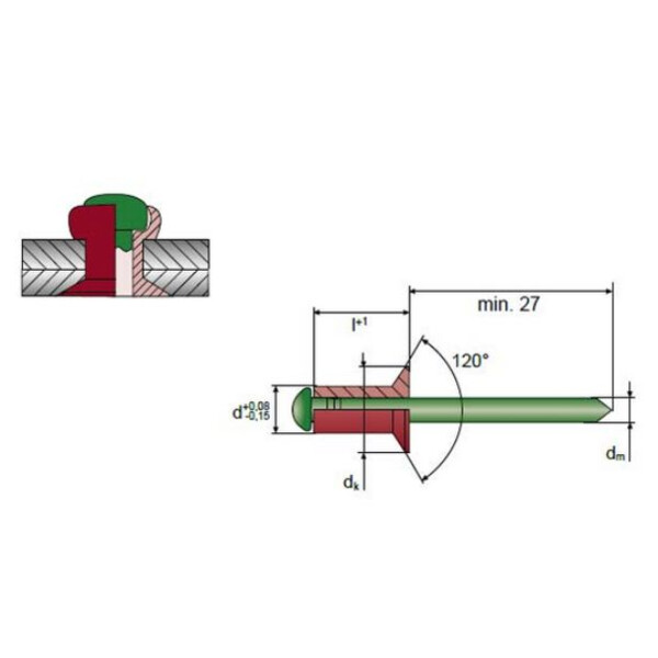 Rivet aveugle tête fraisée