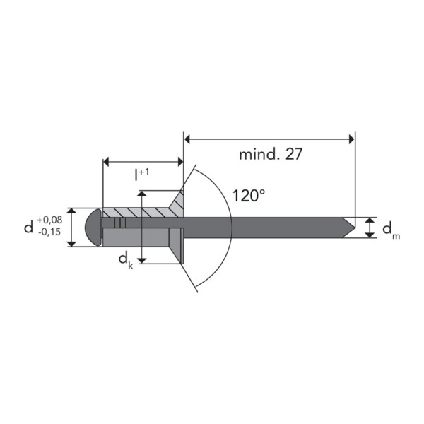 Rivet aveugle tête fraisée