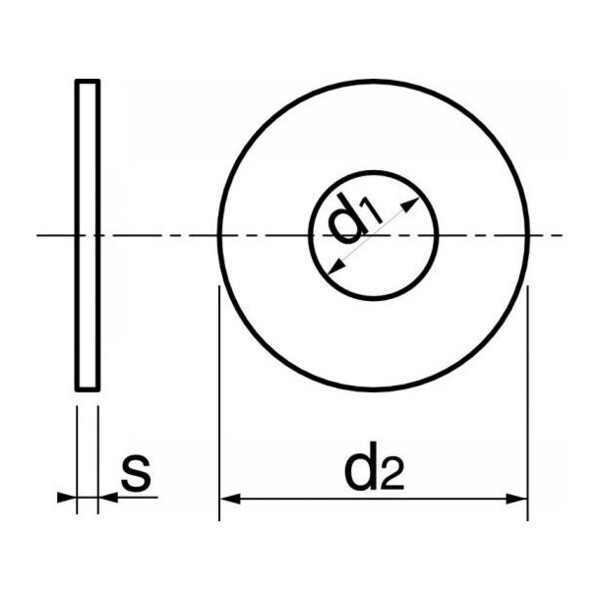 Rondelle plate inox a2 l