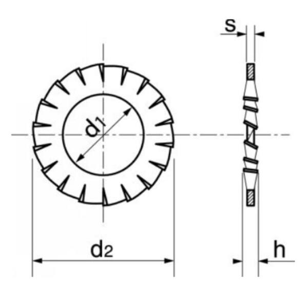 Rondelles eventail a dentures exterieures az