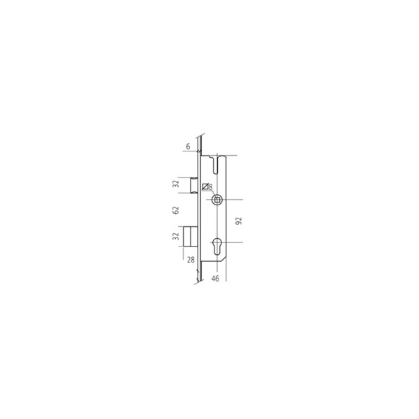 Serrure 803 têtière 16mm