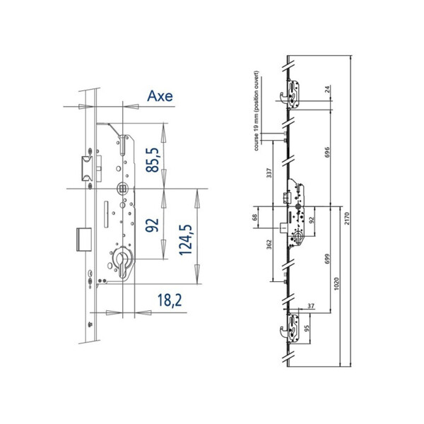 Serrure compact 855gl type 3-1