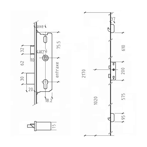 Serrure compact 856 type 7