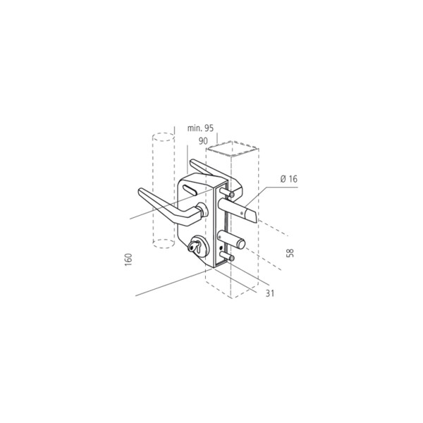 Serrure de portail lc 40