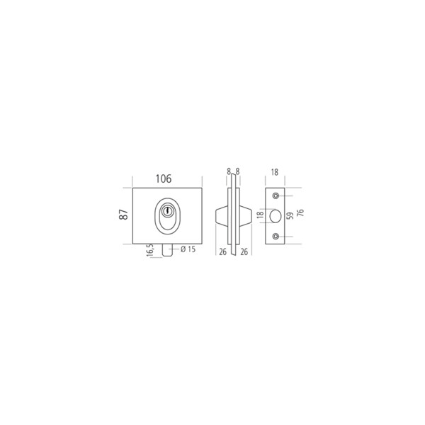 Serrure miroiterie basse