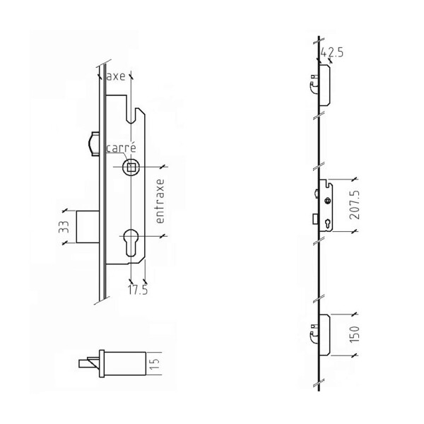Serrure bs2600 à rouleau - pour alu