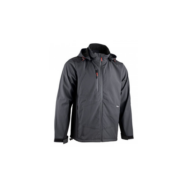 SOFTSHELL A CAPUCHE ROCK GRIS NUIT (Présentation) Softshell a capuche rock gris nuit