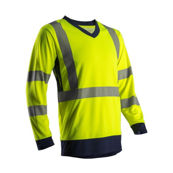 T-shirt suno hi-viz jaune/marine