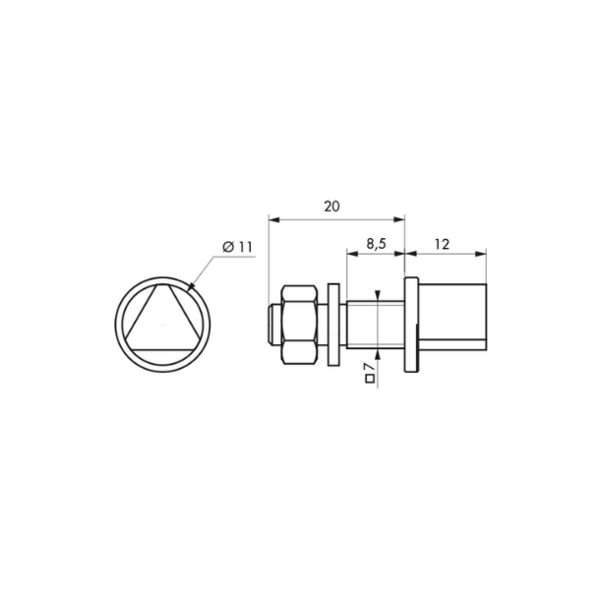 Triangle laiton à poser sur serrure