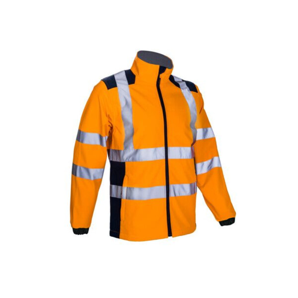 Veste softshell haute visibilite kanpa orange/marine