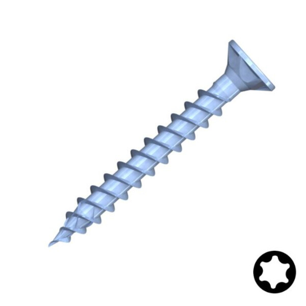 VIS A BOIS DNS PLUS TF TORX ACIER ZINGUE BLEU (Présentation) Vis a bois dns plus tf torx acier zingue bleu