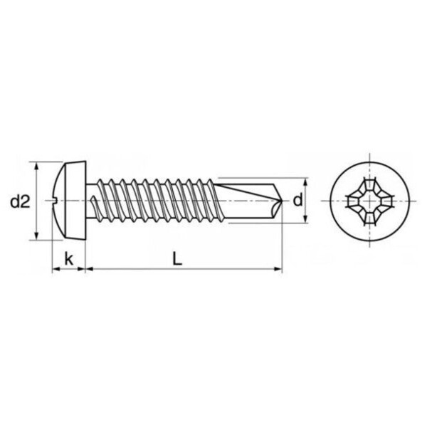 Vis autoperceuse tc philips zinc blanc
