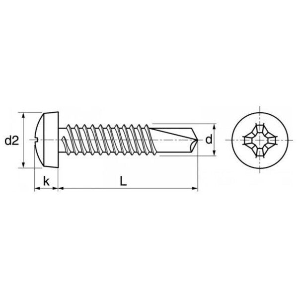 Vis autoperceuse tête cylindrique zinguée