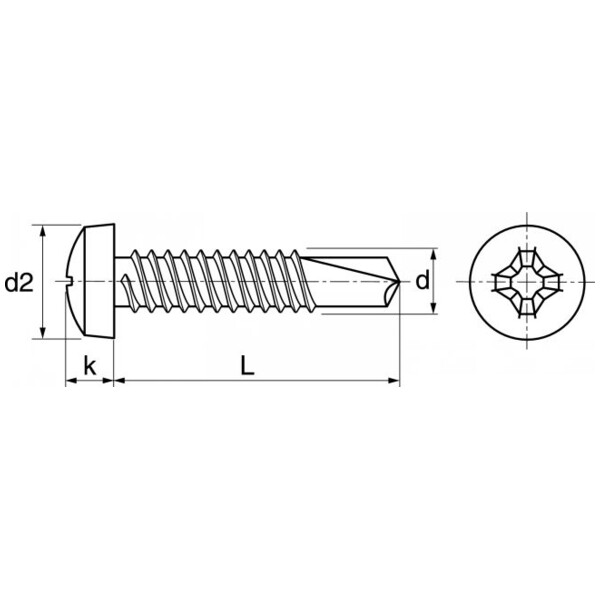 Vis autoperceuse tête cylindrique zinguée