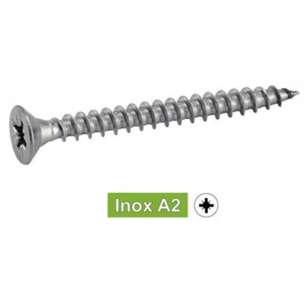 Vis bois inox tête fraisée pozi