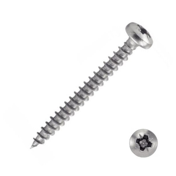 Vis bois inox tête ronde pozi