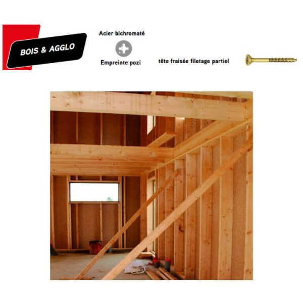 Vis bois rocket tête fraisée pozi