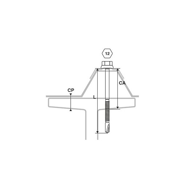 Vis fixation bac acier sur fer - i ral 8012