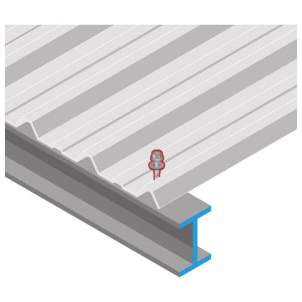 Vis fixation placage bac acier sur fer i