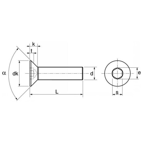 Vis métaux tête fraisée 6 pans creux