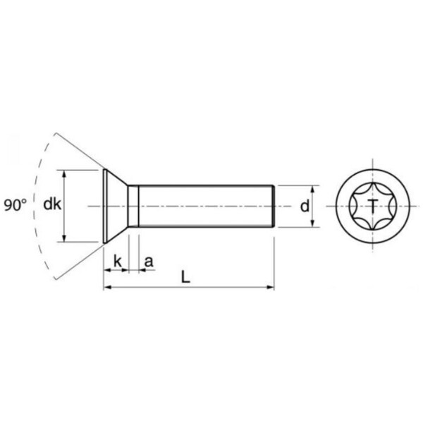 Vis metaux tf torx a2 din 965