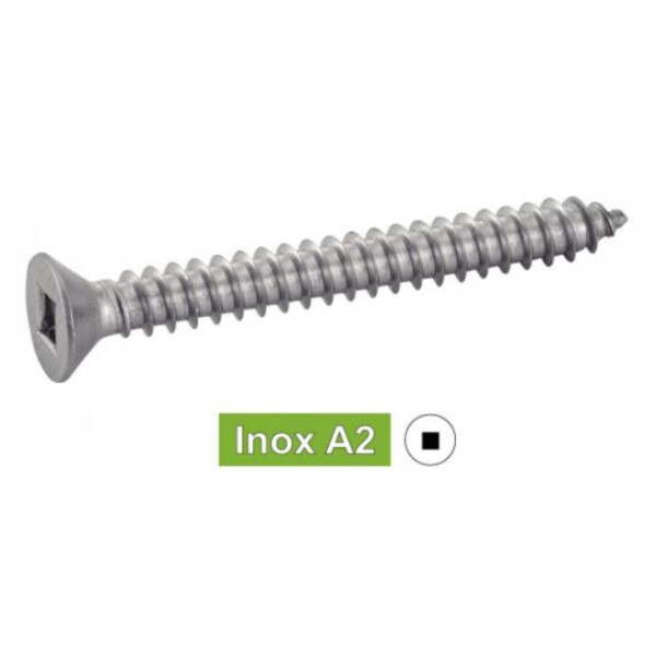 Vis tôle empreinte carrée inox
