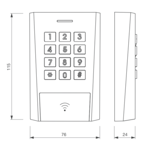 Clavier à code + EM AXK3 IP64 bornier Izyx Systems