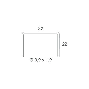 Agrafes type R 32mm cuivre Alsafix