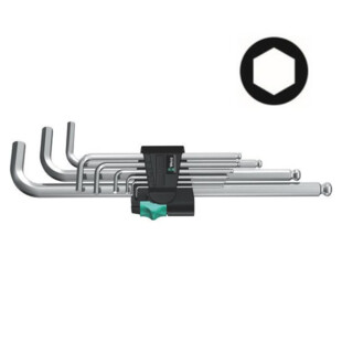 CLE MALE 6 PANS TETE SPHERIQUE CHROMEE 950/+ PKL HEX-PLUS 1 SB (JEU DE 9) Wera CLE MALE 6 PANS TETE SPHERIQUE CHROMEE 950/+ PKL HEX-PLUS 1 SB (JEU DE 9) Wera