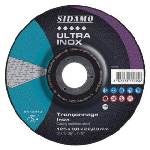DISQUE A TRONCONNER ACIER/INOX 125x0,8x22,23 Sidamo