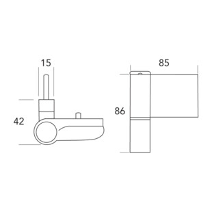 Paumelle PVC KT-SV vis standard Dr. Hahn
