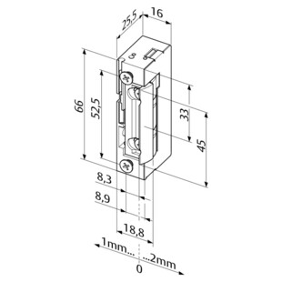 Gâche électrique étroite Eff